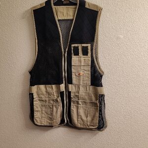 Men's Black and Tan Utility Vest B10